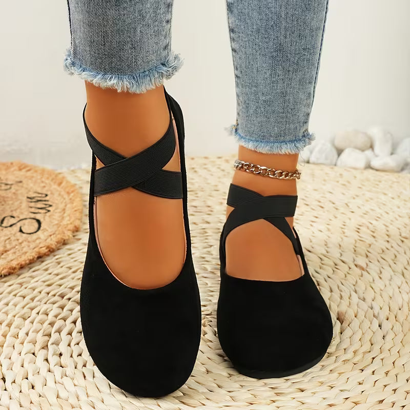 PILAR™ | mocasines cómodos con tiras elásticas cruzadas